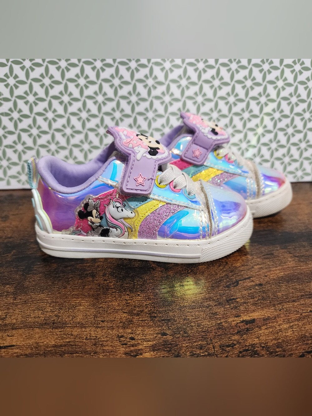 Little Girls Minnie Mouse Purple Unicorn Sneakers